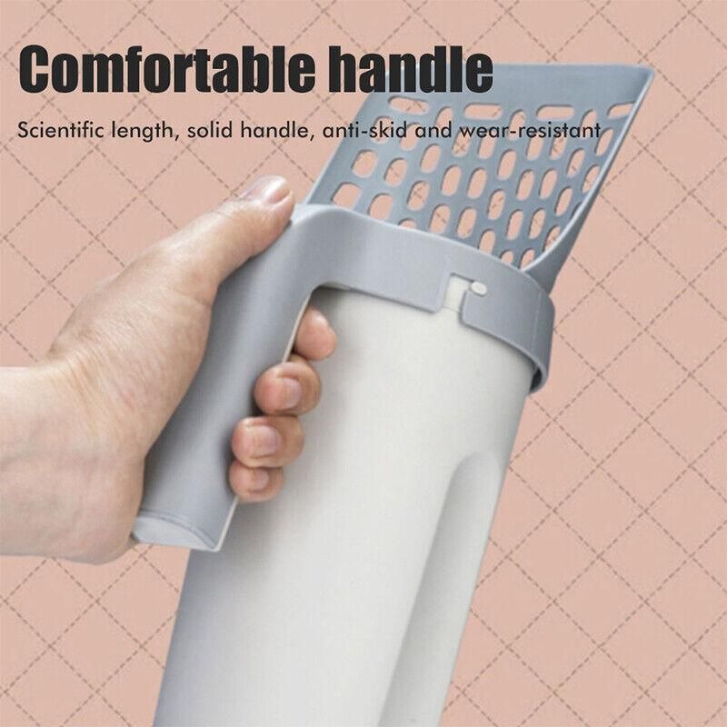 Cat Litter Scoop Integrated Detachable Shovel Holder Poop Pet Sifter Cleaning - 1 Cat Litter Shovel and 1 Roll Bags
