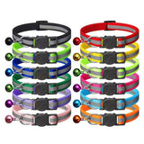 Reflective Cat Collar with Breakaway Buckle and Bell Adjustable for Small Pet Use - Yellow