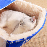 Rectangular Cookie Box Pet Bed for Cats Dogs Cat Bed Kitten Puppy Soft Pet House - Red M - Top-Down View