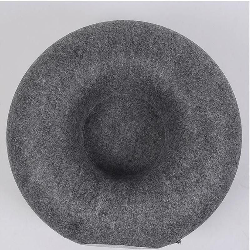Felt Cat Tunnel Bed Donut Cave Nest for Kittens and Small Pets 50x30cm - Light Grey