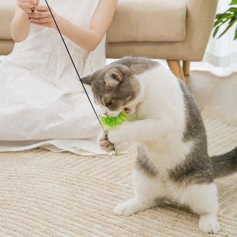 Cat Play Toy Simulation Birds Teaser Wand Interactive Stick with Suction Cup - 2