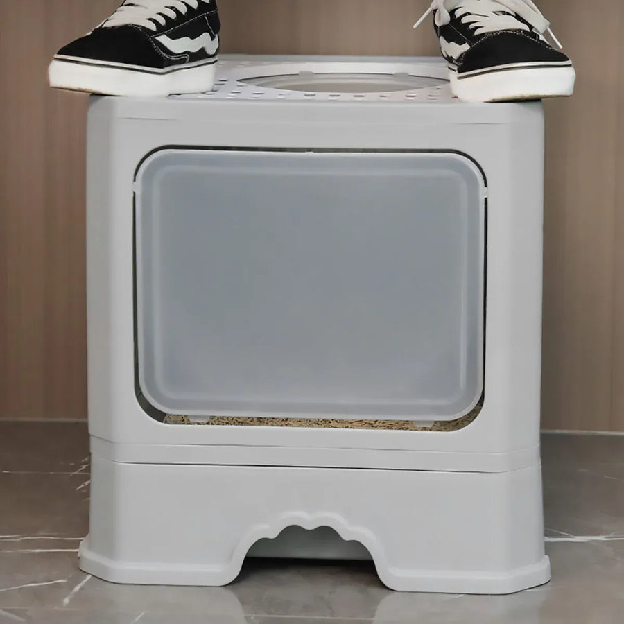 Large Fully Enclosed Cat Litter Box Cat Toilet Pet Litter Tray Odor Control - Green
