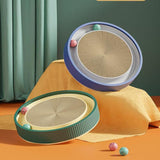 Cat Scratcher Lounge Bed Toy 40cm Round Foldable Cardboard Pad with Ball Track - Replacement Pad - Rear View