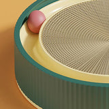 Cat Scratcher Lounge Bed Toy 40cm Round Foldable Cardboard Pad with Ball Track - Replacement Pad