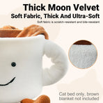 Cat Bed Coffee Cup Shape Cartoon Pet Bed Soft Nest Small Pets Sleeping Indoor