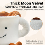 Cat Bed Coffee Cup Shape Cartoon Pet Bed Soft Nest Small Pets Sleeping Indoor - 45-Degree Angle