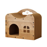 2 in 1 Cat Bed Cat Scratcher Cat House Kitten Sleeping Bed Pet Furniture Cat - Front View