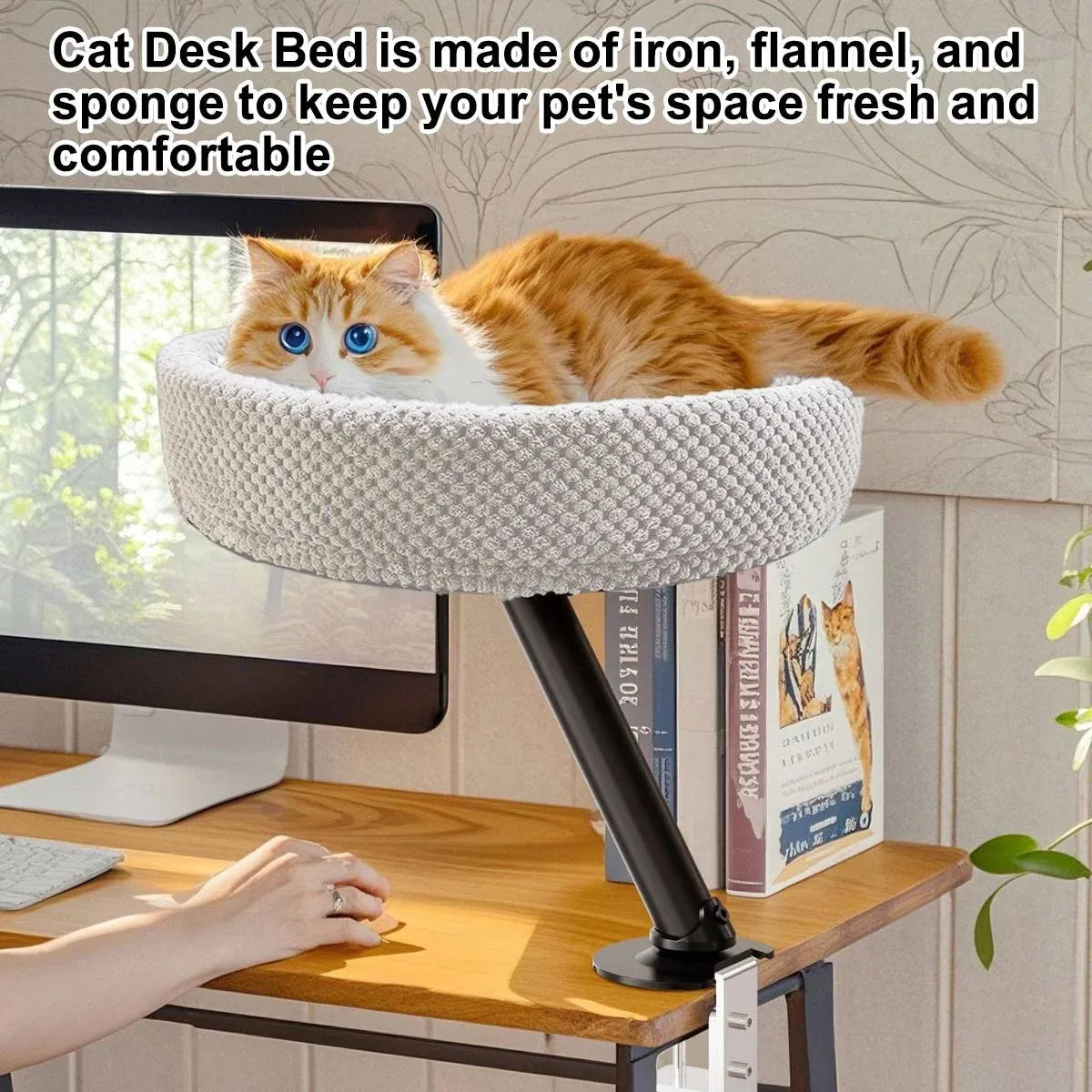 Suspended Cat Bed Desktop Hammock Cat Bed For Office Desk Window Mount Sleeping