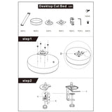 Suspended Cat Bed Desktop Hammock Cat Bed For Office Desk Window Mount Sleeping - 45-Degree Angle