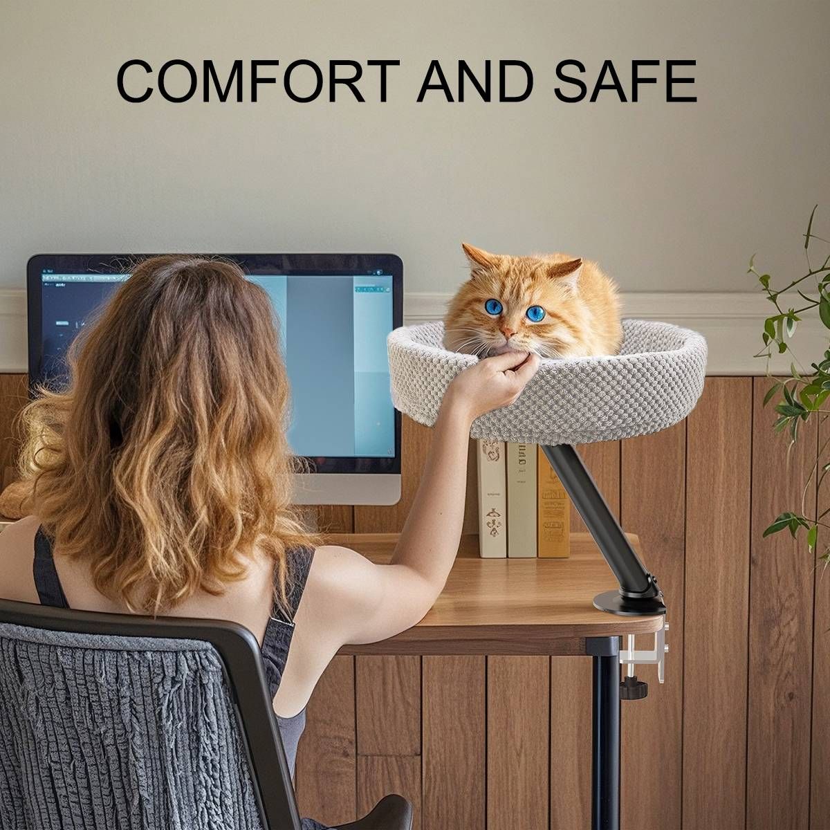 Suspended Cat Bed Desktop Hammock Cat Bed For Office Desk Window Mount Sleeping
