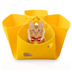 Felt Cat Nest Foldable Deformable Cat Tunnel Semi Enclosed Cat House Pet Bed