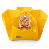 Felt Cat Nest Foldable Deformable Cat Tunnel Semi Enclosed Cat House Pet Bed - Front View