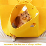 Felt Cat Nest Foldable Deformable Cat Tunnel Semi Enclosed Cat House Pet Bed - Low Angle