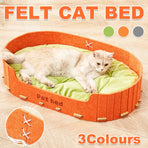 Pet Sleeping Bed Felt Cat Nest Warm Dog Bed Soft Indoor Cushion Removable Design - Grey
