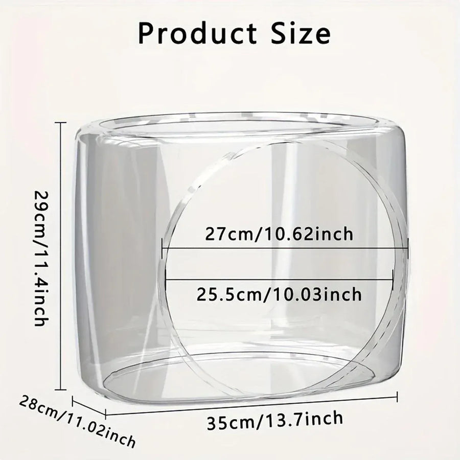 Transparent Capsule Cat Litter Box Semi Enclosed Cat House for Indoor Use