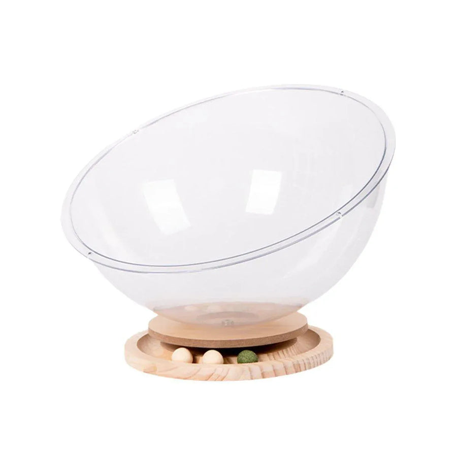 Four Seasons Acrylic Space Capsule Cat Bed Semi-closed Cool Nest Turntable Toy - L