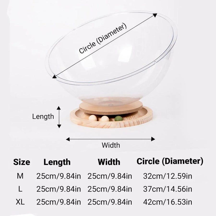 Four Seasons Acrylic Space Capsule Cat Bed Semi-closed Cool Nest Turntable Toy - L