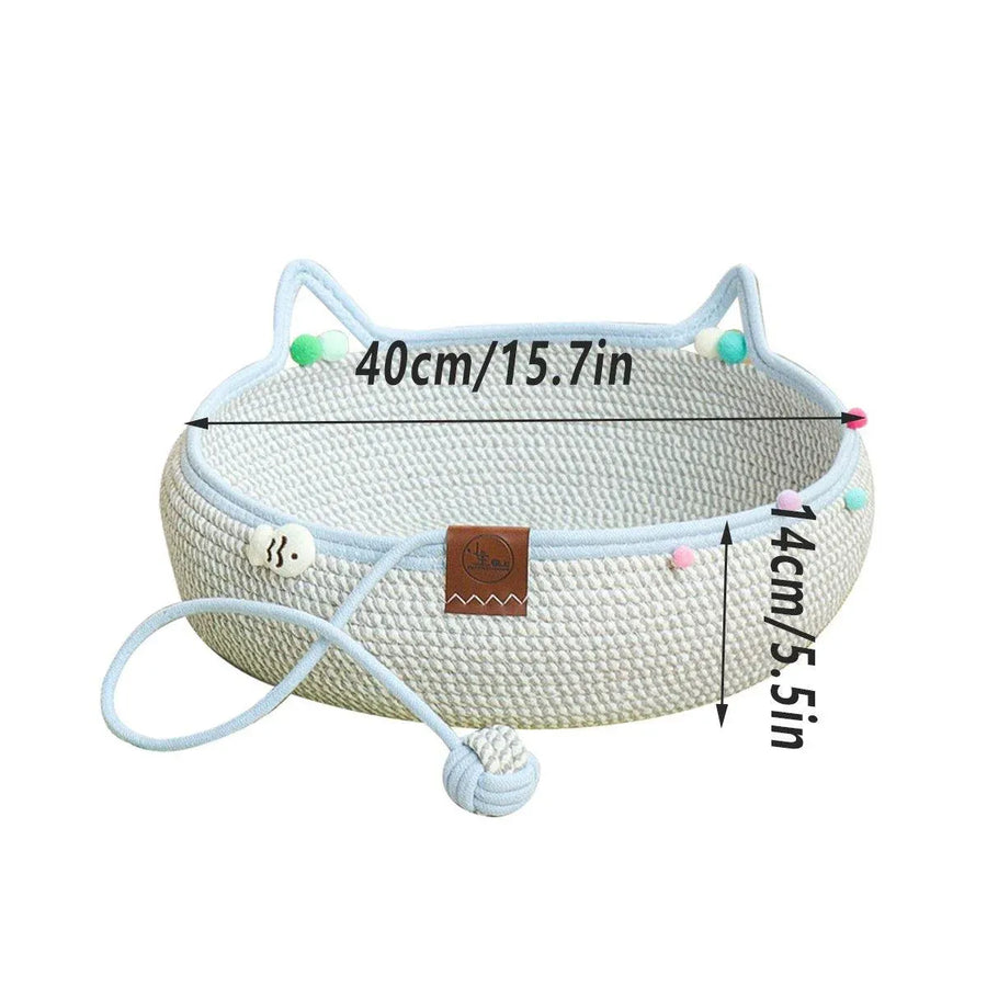 Rattan Cat Bed Weaving Cat Sleeping Basket for Cats and Pets Comfortable Resting