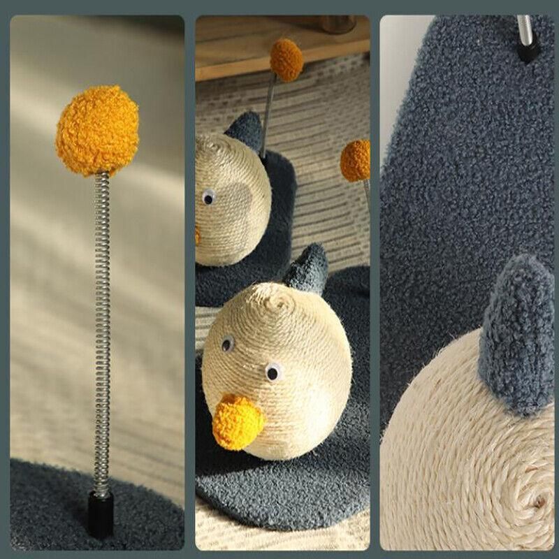 Cat Scratching Post Toy with Ball Claw Grinding Rope Tree for Indoor Play - Large