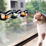 Interactive Cat Track Ball Toy with Window Suction Cup for Indoor Play and Exercise - Top-Down View