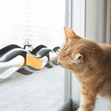 Interactive Cat Track Ball Toy with Window Suction Cup for Indoor Play and Exercise - 45-Degree Angle