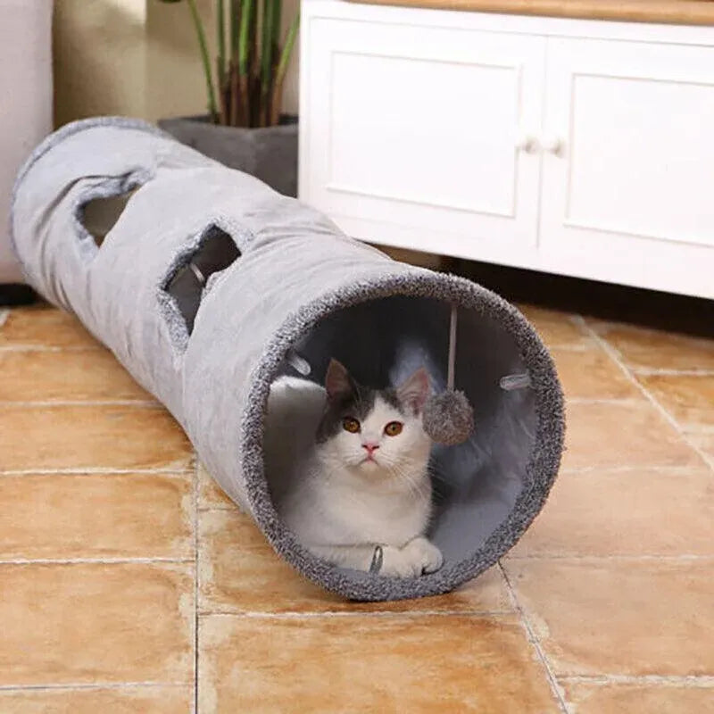 Cat Tunnel Pet Toys Play Hide Tube With Ball For Large Cat Dogs Rabbit - M-130x30CM