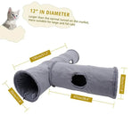 Cat Tunnel Pet Toys Play Hide Tube With Ball For Large Cat Dogs Rabbit - M-130x30CM