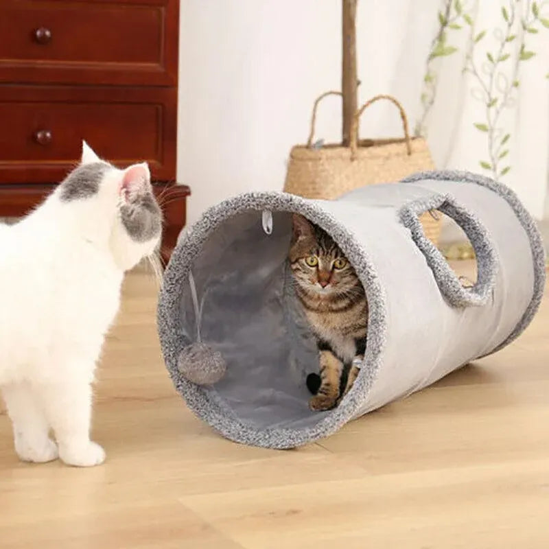 Cat Tunnel Pet Toys Play Hide Tube With Ball For Large Cat Dogs Rabbit - M-130x30CM