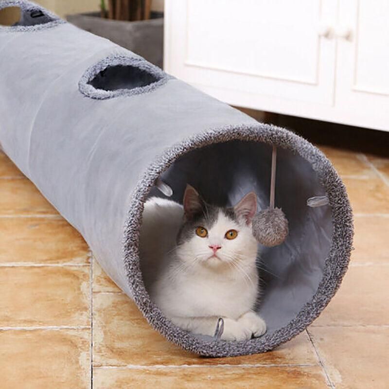 Cat Tunnel Pet Toys Play Hide Tube With Ball For Large Cat Dogs Rabbit - M-130x30CM