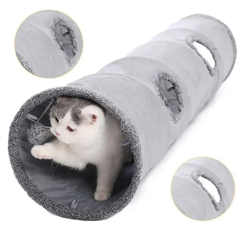 Cat Tunnel Pet Toys Play Hide Tube With Ball For Large Cat Dogs Rabbit - M-130x30CM