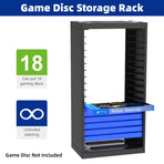 CD Case Storage Rack For 18 Cases With Double-Layer Design In Black