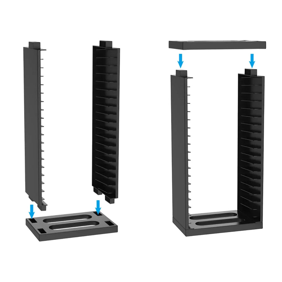 CD Case Storage Rack For 18 Cases With Double-Layer Design In Black