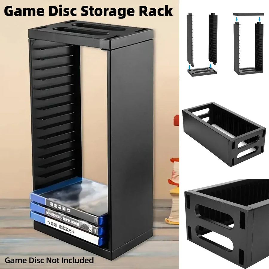 CD Case Storage Rack For 18 Cases With Double-Layer Design In Black