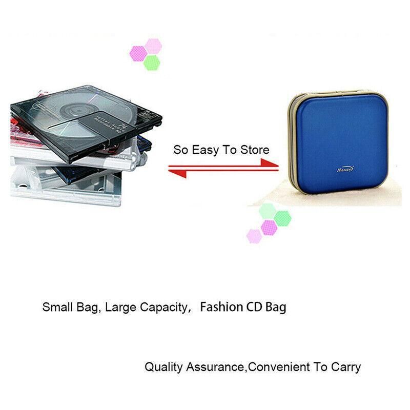 40-Disc CD DVD Wallet Case Portable Car Storage Holder Sleeve Carry Pouch - Black