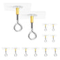 12 PCS Heavy Duty Self Adhesive Hooks Stainless Steel Ceiling Hooks for Home - Closed