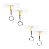 12 PCS Heavy Duty Self Adhesive Hooks Stainless Steel Ceiling Hooks for Home - Closed - Side View
