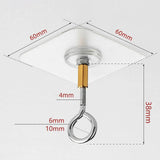 12 PCS Heavy Duty Self Adhesive Hooks Stainless Steel Ceiling Hooks for Home - Closed - 45-Degree Angle