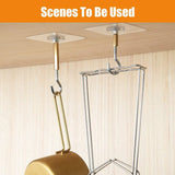 12 PCS Heavy Duty Self Adhesive Hooks Stainless Steel Ceiling Hooks for Home - Closed - Close-Up Angle