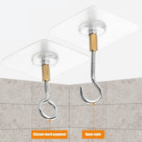 12 PCS Heavy Duty Self Adhesive Hooks Stainless Steel Ceiling Hooks for Home - Closed - Extra Image