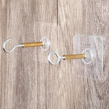 12 PCS Heavy Duty Self Adhesive Hooks Stainless Steel Ceiling Hooks for Home - Closed - Extra Image