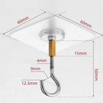 12 PCS Heavy Duty Self Adhesive Hooks Stainless Steel Ceiling Hooks for Home - Open