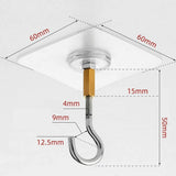 12 PCS Heavy Duty Self Adhesive Hooks Stainless Steel Ceiling Hooks for Home - Open - Top-Down View