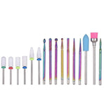 16pcs Ceramic and Tungsten Nail Drill Bit Set for Gel Polish Acrylic Removal
