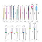 16pcs Ceramic and Tungsten Nail Drill Bit Set for Gel Polish Acrylic Removal