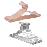10PCS Metal Clothing Hangers Anti-slip Aluminium Alloy Drying Rack Coat Hanger - Champagne Gold - Side View