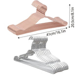 10PCS Metal Clothing Hangers Anti-slip Aluminium Alloy Drying Rack Coat Hanger - Champagne Gold - Top-Down View