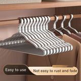 10PCS Metal Clothing Hangers Anti-slip Aluminium Alloy Drying Rack Coat Hanger - Champagne Gold - Low Angle