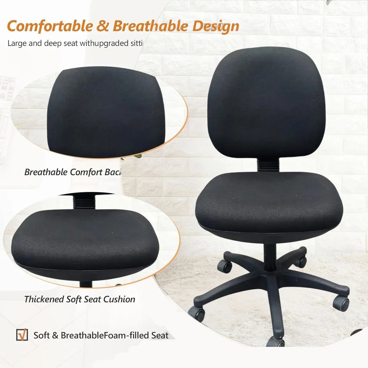 Adjustable Height Ergonomic Office Computer Chair High Back