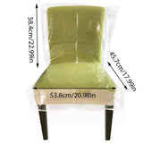 Elastic PVC Dining Chair Cushion Cover Universal Seat Protector with Backrest - Side View