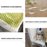 Elastic PVC Dining Chair Cushion Cover Universal Seat Protector with Backrest - Close-Up Angle